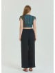 Black Women's Plus Size Trousers with Elastic Waist Belt Detail 4620